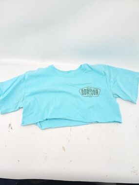 Ron Jon Turquoise Cropped Logo Tee